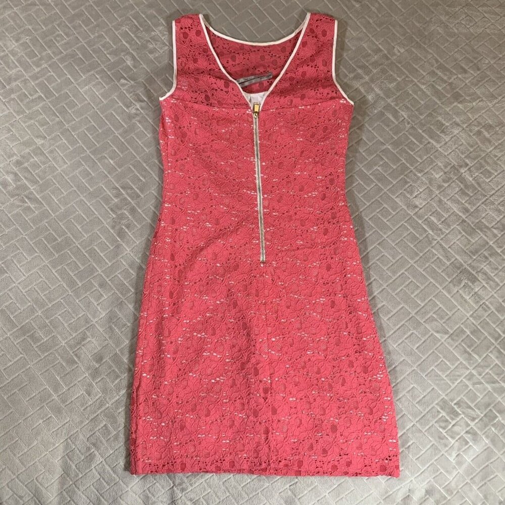 Marc New York Womens 4 Sheath Dress Coral Pink Short Mini Lace Lined Office - Picture 10 of 12